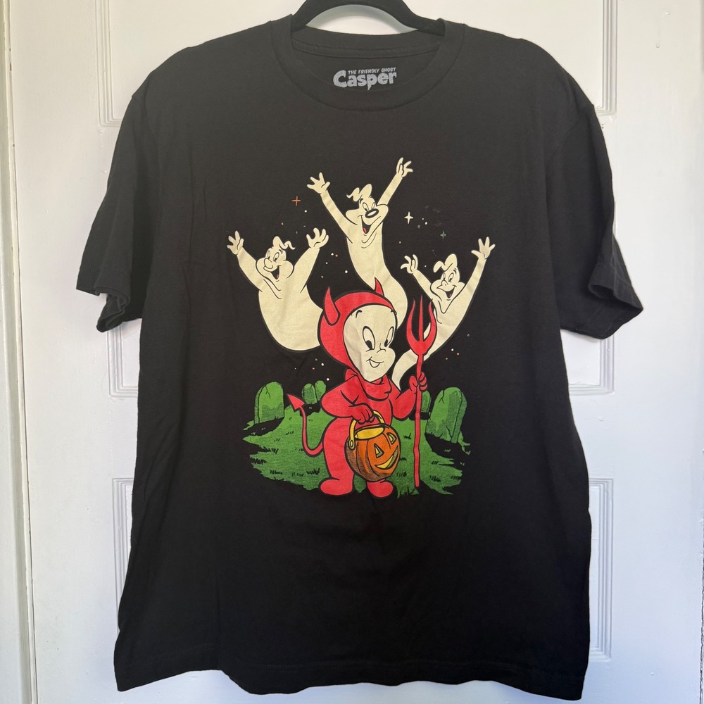 Casper The Friendly Ghost Halloween Devil Costume T-Shirt Black Large